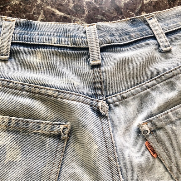 Vintage 1978 LEVI’S Orange Tab Hand Painted Floral High Rise Jean Shorts - Picture 6 of 9